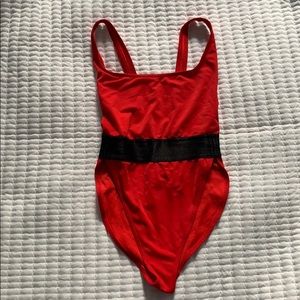 Red swimsuit